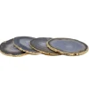 Agate Coaster Grey and Gold Set of 4