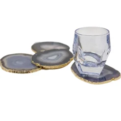 Agate Coaster Grey and Gold Set of 4