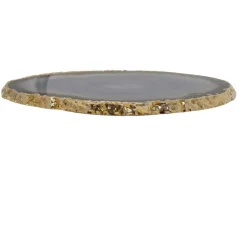 Agate Coaster Grey and Gold Set of 4