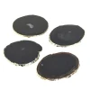 Agate Coasters Black and Gold Set of 4