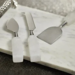 Alabaster Cheese Knives Set of 3