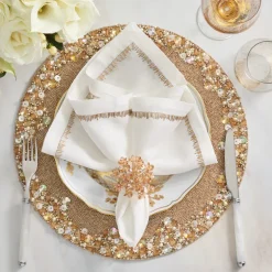 Aster Napkin Ring Champagne Set of 4