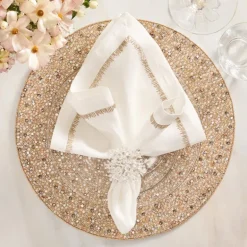 Aster Napkin Ring Crystal Set of 4