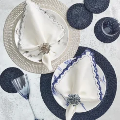 Aster Napkin Ring Smoke Set of 4