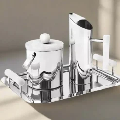 Azure White Handle Pitcher