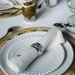 Babylon Silver Plated Napkin Ring Set 4