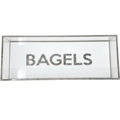 Bagel Tray White and Silver