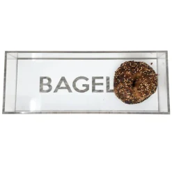 Bagel Tray White and Silver