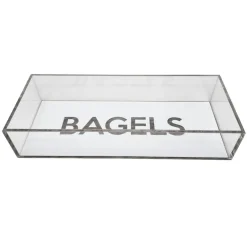 Bagel Tray White and Silver