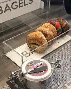 Bagel Tray White and Silver