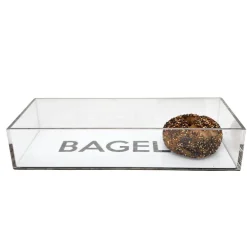 Bagel Tray White and Silver