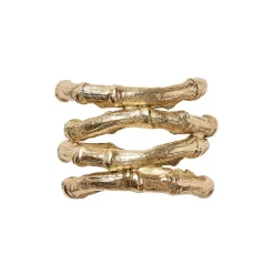Bamboo Napkin Ring Gold Set of 4