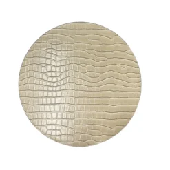 Beads Round Reversible Placemat s/4 - Husk Wild Hydrangea / Snake Vanilla