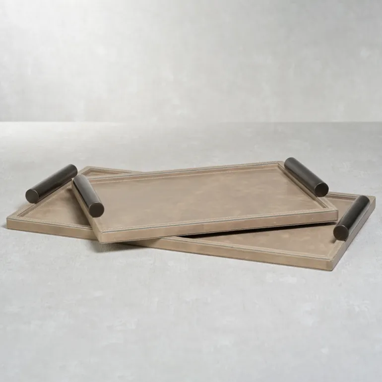 Belle Rectangle Leather Tray