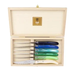 Berlingot Blue & Green Steak Knives Set of 6