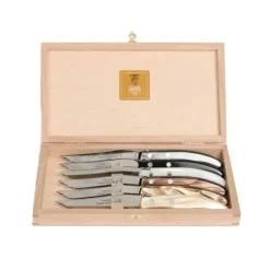 Berlingot Steak Knives Grey & Brown Set of 6