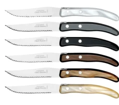 Berlingot Steak Knives Grey & Brown Set of 6
