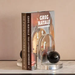 Blitz Black Onyx & Crystal Bookends Set of 2