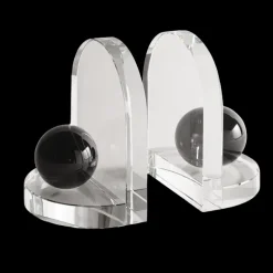 Blitz Black Onyx & Crystal Bookends Set of 2