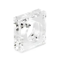 Block Crystal Napkin Ring Set of 4