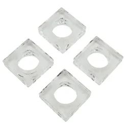 Block Crystal Napkin Ring Set of 4