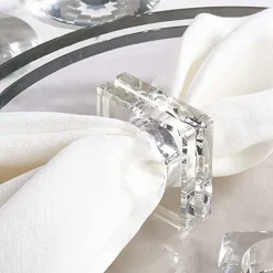 Block Crystal Napkin Ring Set of 4