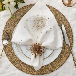 Brilliant Gold Napkin Ring Set of 4