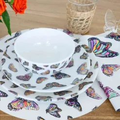 Butterflies Melamine Dinnerware Set of 4