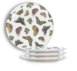 Butterflies Melamine Dinnerware Set of 4