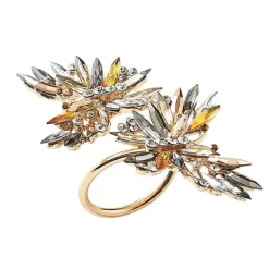Butterflies Napkin Ring Champagne Set of 4