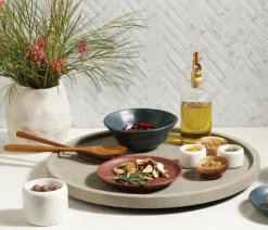 Calvin Faux Shagreen Lazy Susan Sand