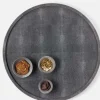 Calvin Faux Shagreen Lazy Susan Grey