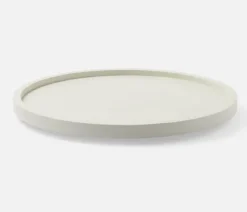 Calvin Faux Shagreen Lazy Susan White