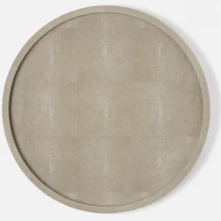 Calvin Faux Shagreen Lazy Susan Sand