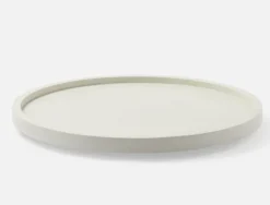 Calvin Faux Shagreen Lazy Susan White