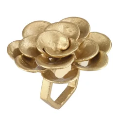 Camelia Napkin Ring Gold Set of 4