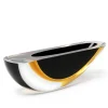 Canoe Vase Black Amber