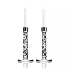 Carat Candlesticks Silver Set of 2