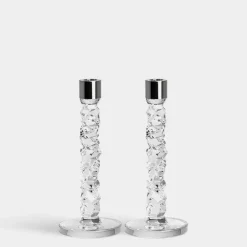 Carat Candlesticks Silver Set of 2