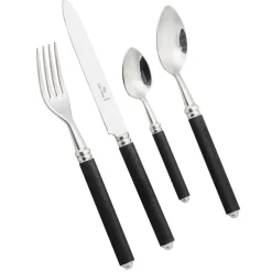 Cedre Black Silver Plate 5 Piece Setting