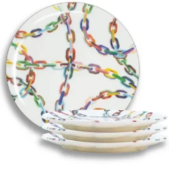 Chain Link Melamine Dinnerware Set of 4