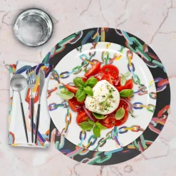 Chain Link Melamine Dinnerware Set of 4