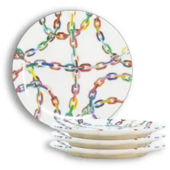 Chain Link Melamine Dinnerware Set of 4