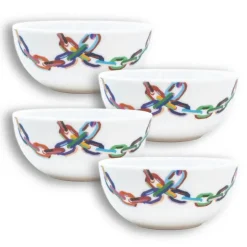 Chain Link Melamine Dinnerware Set of 4