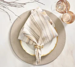 Chain Link Napkin Gold Ring Set of 4