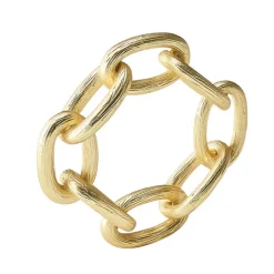 Chain Link Napkin Gold Ring Set of 4