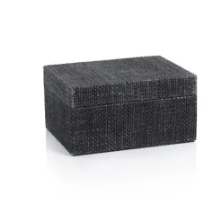 Chambray Raffia Box