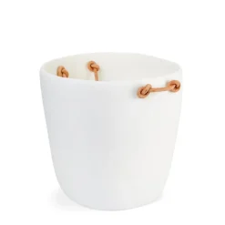 Champagne Bucket Leather Handle White