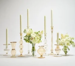 Champagne Rib Gold Detail Vases
