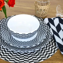 Chevron Melamine Dinnerware Set of 4